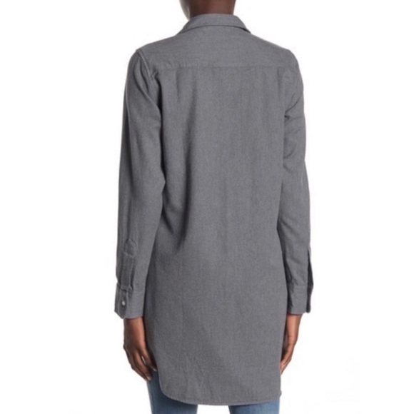 Frank & Eileen Grayson Cotton Oversized Long Length Flannel Button Front Shirt - Picture 3 of 10